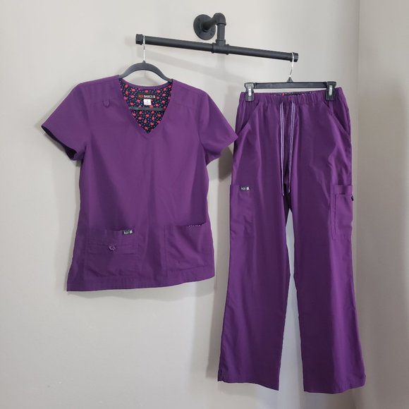 koi Tops Koi Basics Eggplant Purple Scrub Set Small Poshmark